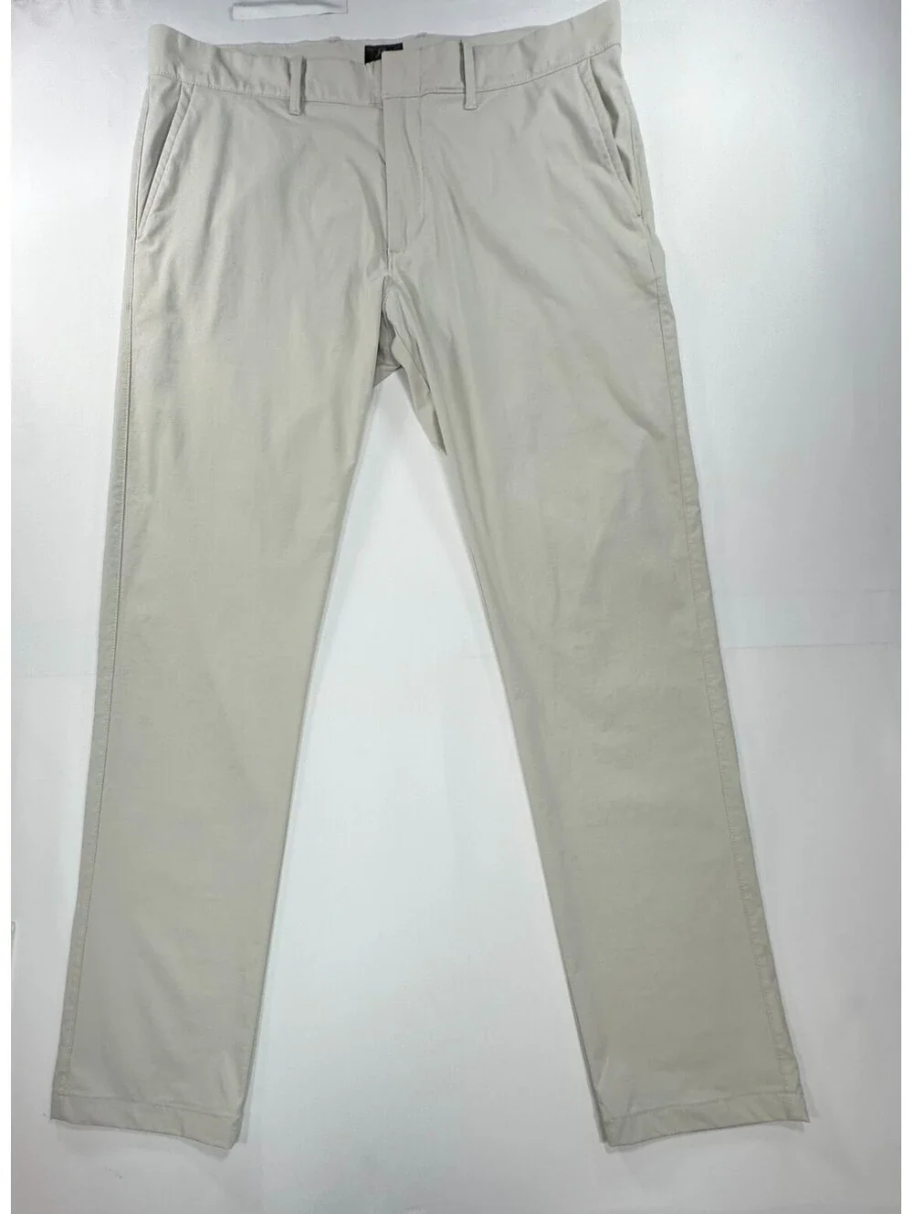 J Crew Stretch Straight Flat Nylon Chinos Beige Mens 33/32